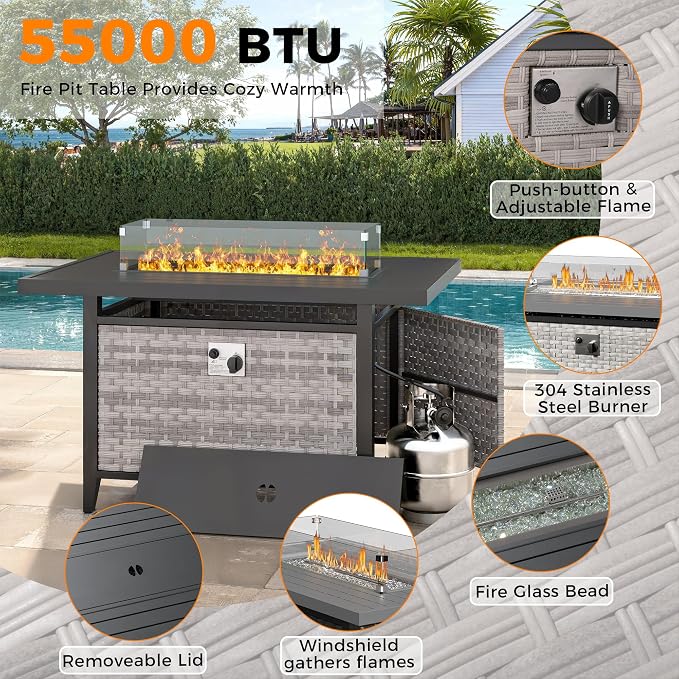 8-Seat Outdoor Wicker Patio Furniture Set - Image 8