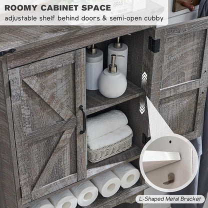 ACCOHOHO Over The Toilet Storage Cabinet, Farmhouse Bathroom Cabinet - Image 5