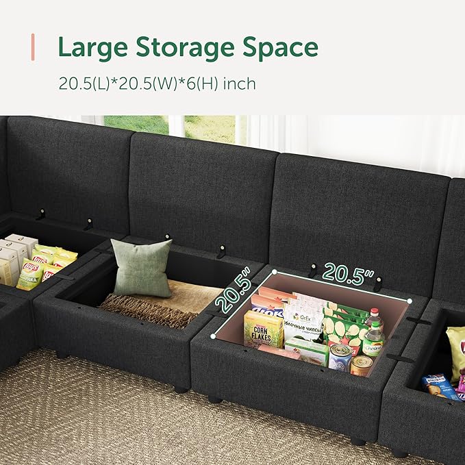 HONBAY Modular Sectional Sofa Sleeper Couch - Image 5