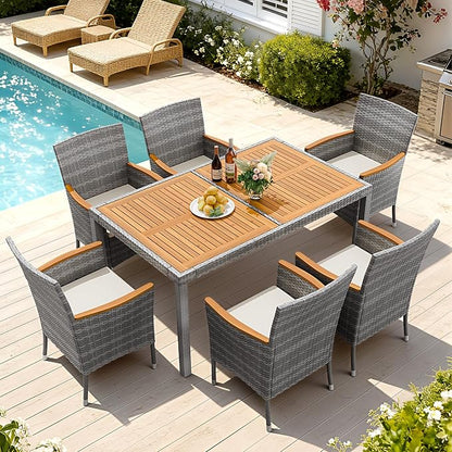 Devoko Dining 7 PCS Furniture, Patio Conversation Set by DEVOKO