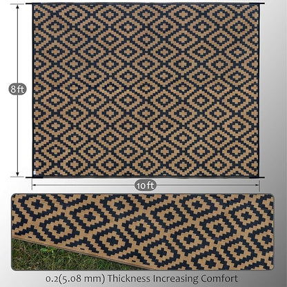 SAND MINE Reversible Mats, Plastic Straw Rug, Modern Area Rug, Large Floor Mat - Image 2