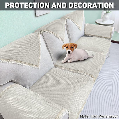 Couch Arm Cover, Sofa Arm Covers, Non-Slip Lace Armrest Covers, - Image 4