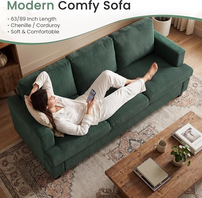 YOUDENOVA Sofa, 63” Comfy Loveseat Sofa - Image 7