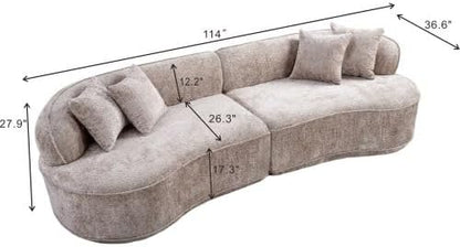 Compressed C-Shaped Sectional Sofa, 2-Box Easy Delivery, No Tools Assembly - Image 2