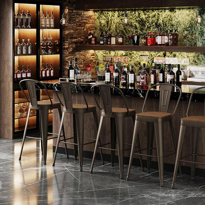 Andeworld Metal Bar Stools Set of 4, 24 inch Counter Height Barstools - Image 6