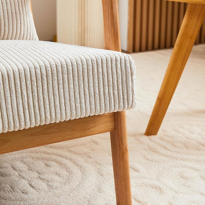 Mid Century Modern Accent Chair, Solid Wood Comfy Living Room Chair - Image 9