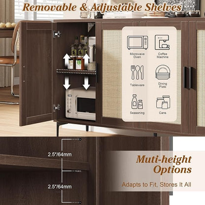 JASIWAY Buffet Cabinet with Storage, Modern Coffee Bar Cabinet Console Table - Image 3