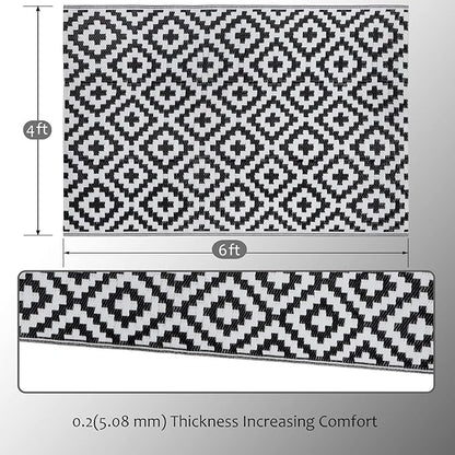 SAND MINE Waterproof Outdoor Rug 4x6 ft, Plastic Reversible Rug, Modern Area Rug - Image 2