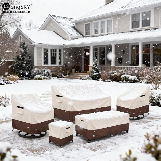 Patio 3-Seater Sofa Cover, Outdoor Couch Cover Fits up to 76W x 32.5D x 33H - Image 8