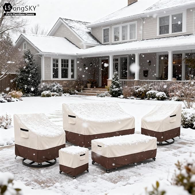 Patio 3-Seater Sofa Cover, Outdoor Couch Cover Fits up to 79W x 37D x 35H Inches - Image 7