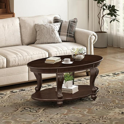 LKTART 42" Vintage Oval Coffee Table - Image 2