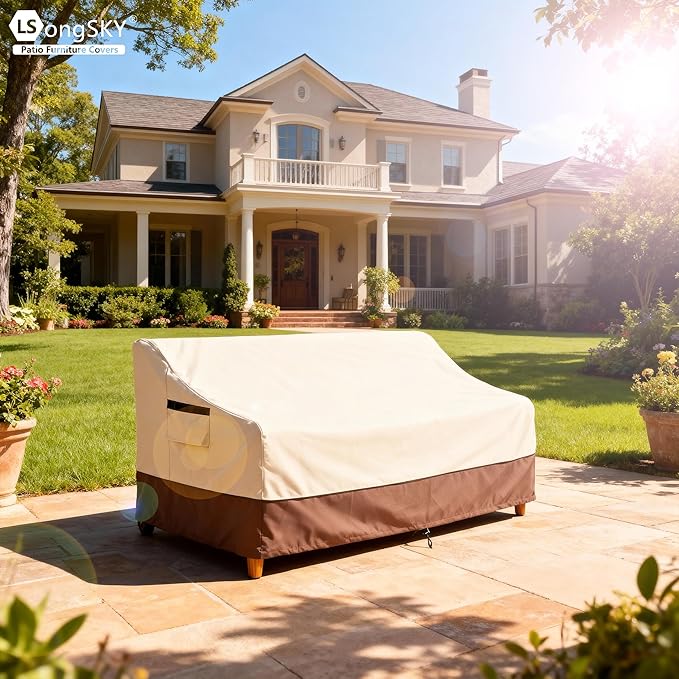 Patio 3-Seater Sofa Cover, Outdoor Couch Cover Fits up to 85W x 38D x 35H Inches - Image 6