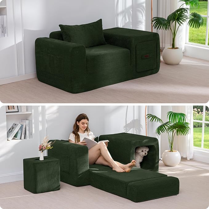 MAXYOYO Folding Sofa Couch, Convertible Floor Sofa by MAXYOYO
