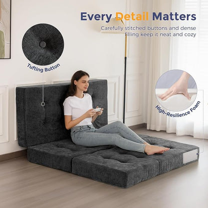 MAXYOYO 6" Folding Sofa Bed for Floor, Tufted Tri-Fold Floor Mattress - Image 7