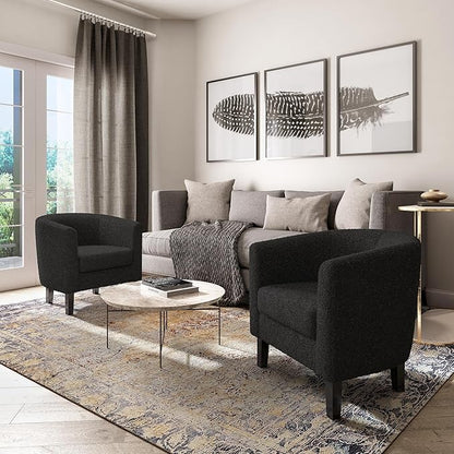 BELLEZE Living Room Chair, Teddy Polyester Accent Barrel Chair, Club Tub Sofa - Image 5