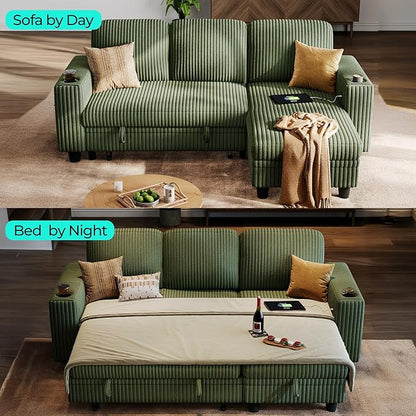 LINSY HOME Sectional Sleeper Sofa Pull Out Couches - Image 3