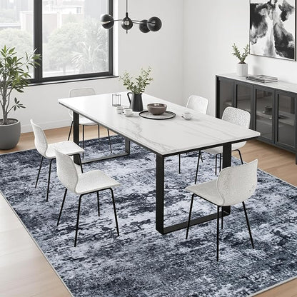 9x12 Area Rug Living Room Rug: Washable Modern Abstract Soft Thin Rug Indoor - Image 5