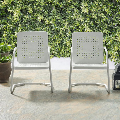 Crosley Furniture Bates 2-Piece Outdoor Chair Set, Retro Metal Patio Chairs - Image 6