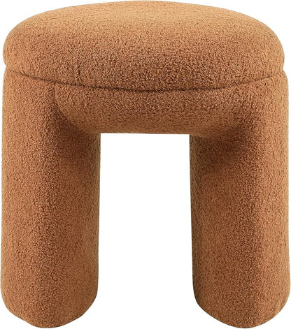 Furniture of America Rami Modern 18-inch Solid Wood Upholstered Ottoman - Image 3