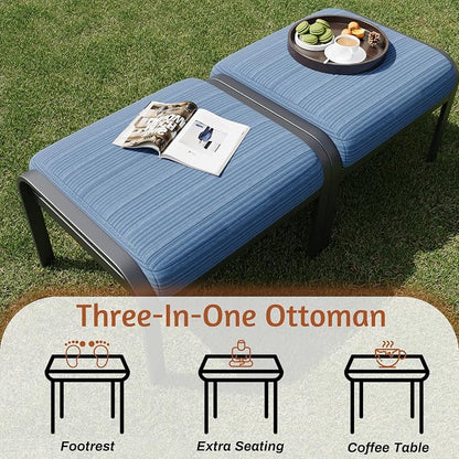 HOMREST Patio Furniture Sets 7 PCS Outdoor Metal Conversation Sets, 360 Degree - Image 8