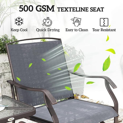 Outsunny 3 Piece Outdoor Glider Chair - Image 4