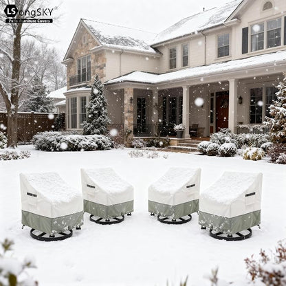 Patio Swivel Chair Cover 4 Pack, Waterproof Heavy Duty Outdoor Chair Covers - Image 6