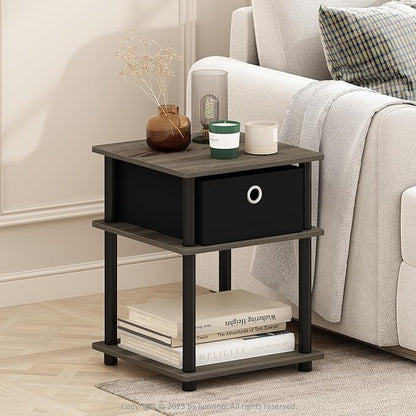 Furinno Turn-N-Tube Side Table, 3-Tier Square Modern End Table - Image 2