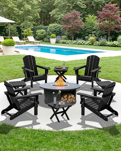 SERWALL Portable Folding Adirondack Table, HDPE Material Outdoor End Table - Image 11