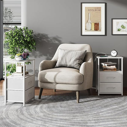 TUTOTAK End Table with Charging Station, Side Table with 2 USB Ports and Outlets - Image 2