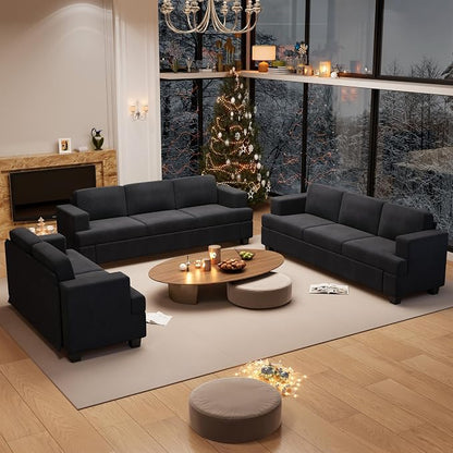 YOUDENOVA 3 Pieces Corduroy Couch Set by YOUDENOVA