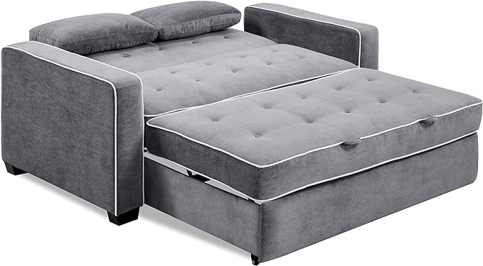 Serta Ainsley 66.5" Convertible Sleeper Loveseat, Full Size, Dreamcoil Comfort - Image 3