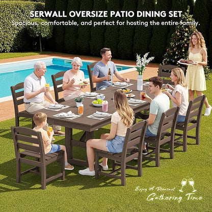 SERWALL Outdoor Armless Dining Chairs Set of 4, All-Weather HDPE Patio Dining - Image 9