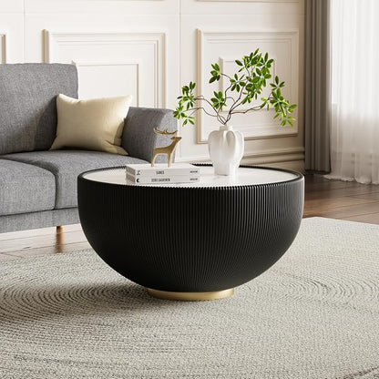 27.55" Round Marble Coffee Table by Henf