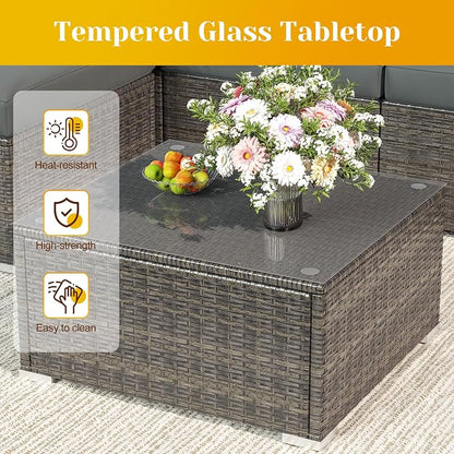May in Color 5 Piece Outdoor Patio Sectional Furniture Set, Weather Resistant - Image 6