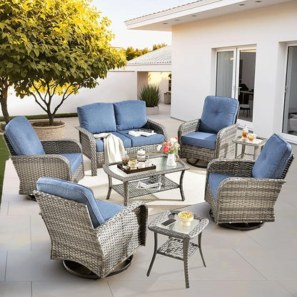 ovios 8-Piece Patio Furniture Set, Outdoor Wicker Sofa by OVIOS