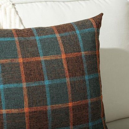 Stellhome Pack of 2 Faux Linen Buffalo Check Throw Pillow Covers, Farmhouse - Image 4