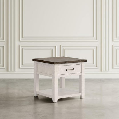 Jofran Madison County Harris End Table, Vintage White - Image 10
