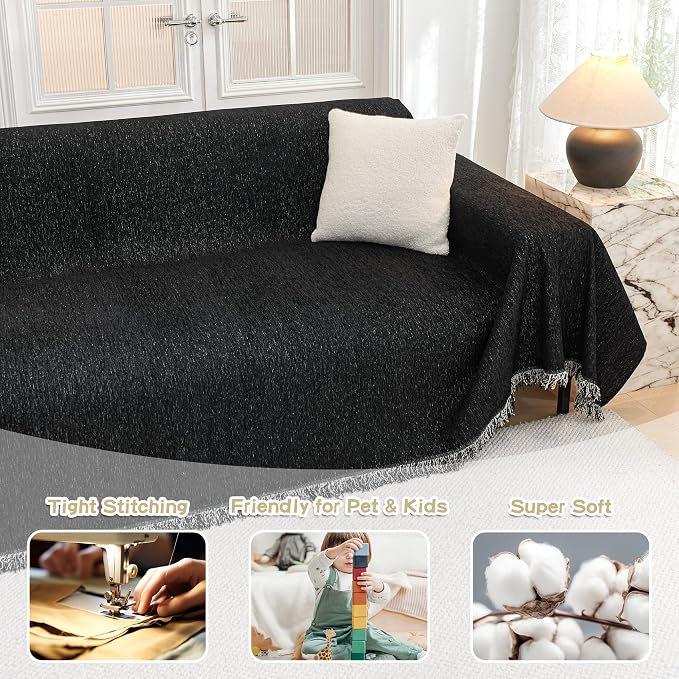 MYSKY HOME Couch Cover for Dogs Washable Couch Covers for 3 Cushion Couch Sofa - Image 2