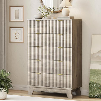 Xixini Fluted Dresser for Bedroom by Xixini