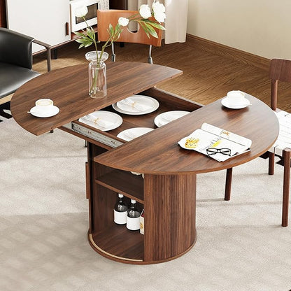 weselon 43"-59" Extendable Round to Oval Dining Table by WelcometoFurnitureSalon