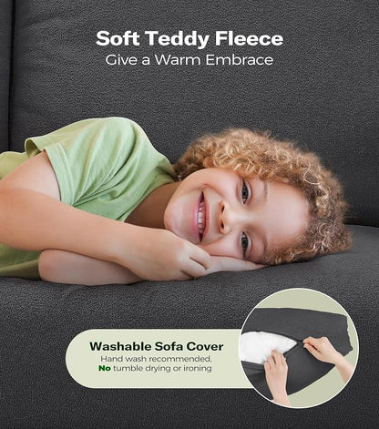 Welzona 83" Couches for Living Room, Teddy Sofa Couch - Image 5