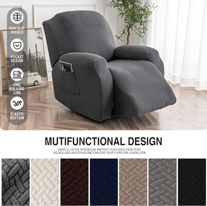 Genina Recliner Chair Cover, Stretch Reclining Chair Covers, Recliner Sofa - Image 4