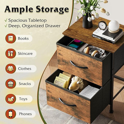 WLIVE Night Stand Set of 2, Small Dresser - Image 4