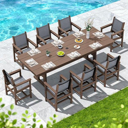 SERWALL 9 Piece Outdoor Dining Set - Image 9