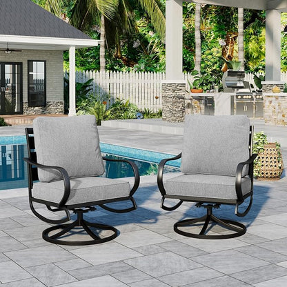 Sophia & William 2 Pieces Patio Furniture Sets Metal Sofa Chairs Patio Cushion - Image 6