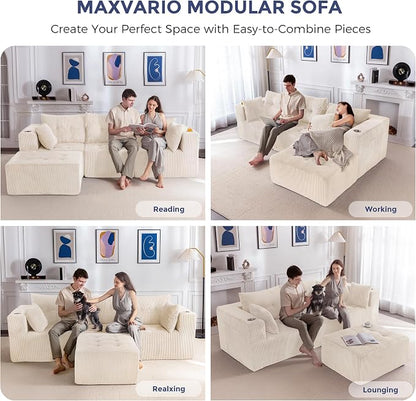 MAXYOYO Modular Sectional Sofa Couch, L Shaped Modern Cloud Couch - Image 3