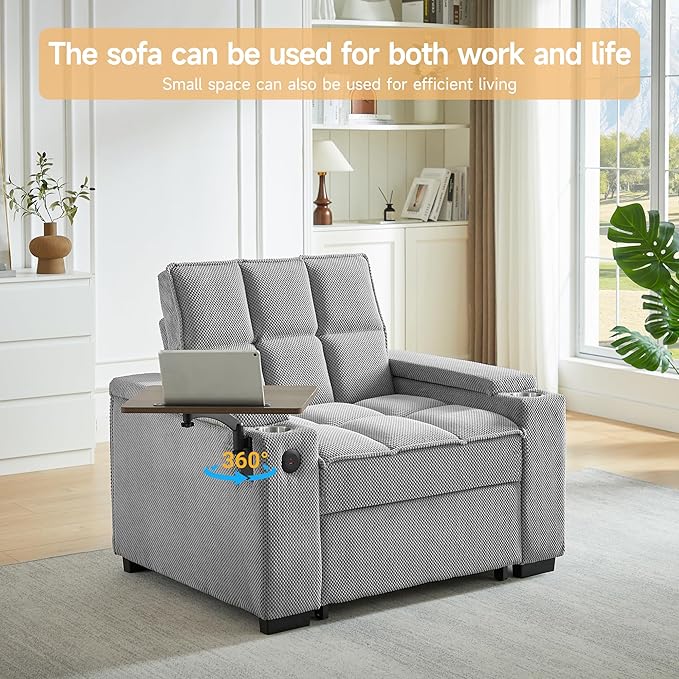 Large Size Convertible Sleeper Chair Futon Sofa Bed, Comfortable thick cushion - Image 8
