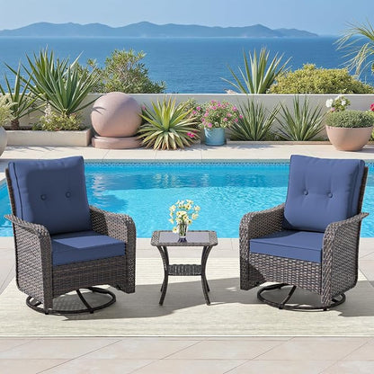 ALAULM Outdoor Swivel Rocking Chairs Set of 2 - Image 2