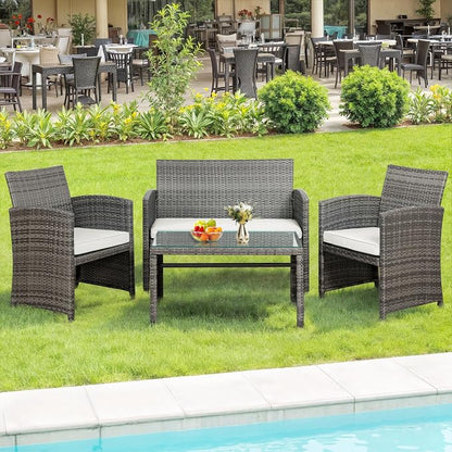 SUNLEI Patio Furniture Set 4 Piece Outdoor Furniture Set, PE Rattan Wicker - Image 8