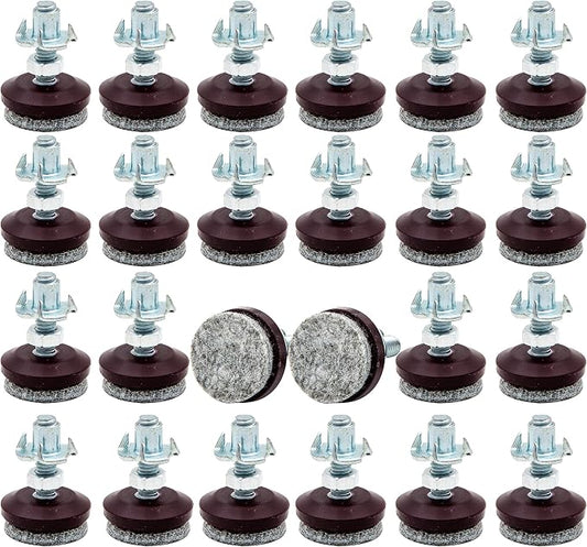 HUAYY 24 Pack Adjustable Furniture Leveling Feet, 1/4-20 Threaded Stem by HUAYY